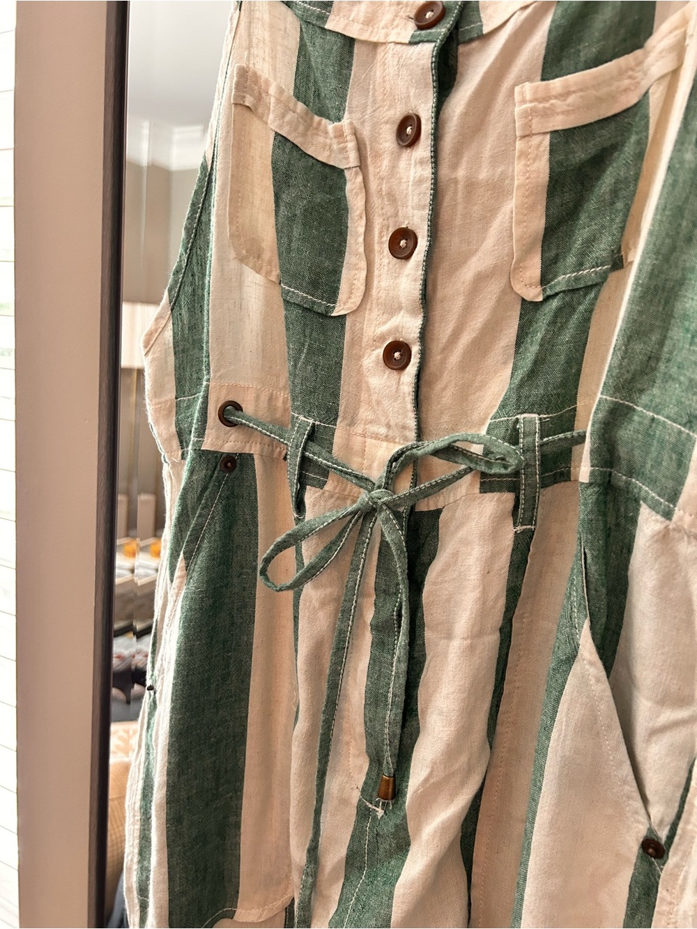 BDG Urban Outfitters Green & White Striped Utility Jumpsuit Med/Med - Picture 5 of 8